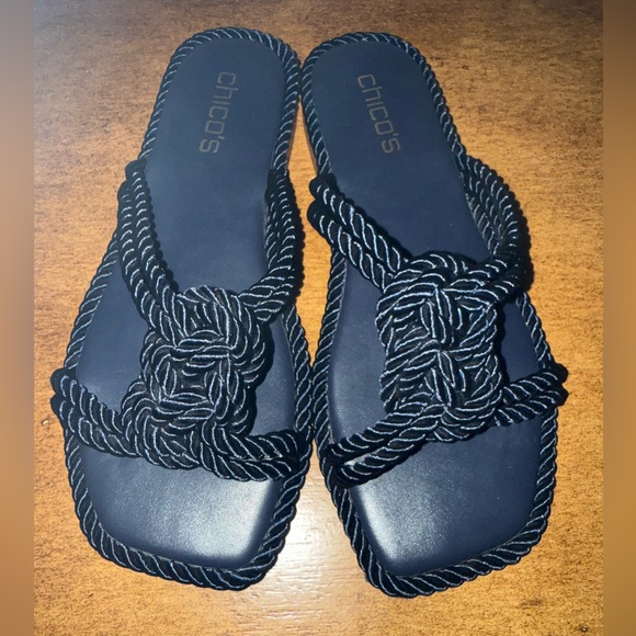 Chico's Athena Cord Flat Slip on
Navy Sandals 7 - Picture 1 of 4